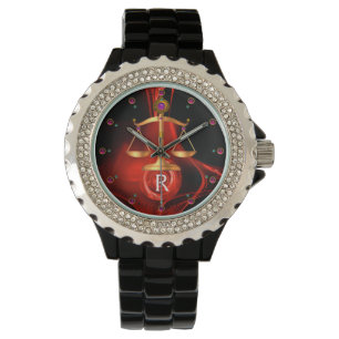 GOLD SCALES OF LAW, ATTORNEY,Justice Red Black Watch