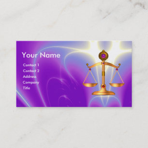GOLD SCALES OF LAW,ATTORNEY MONOGRAM Ultra Violet Business Card