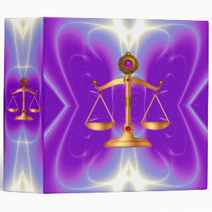 GOLD SCALES OF LAW WITH GEM STONES ,Justice Symbol Binder