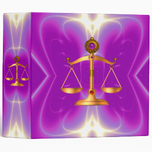 GOLD SCALES OF LAW WITH GEM STONES ,Justice Symbol Binder