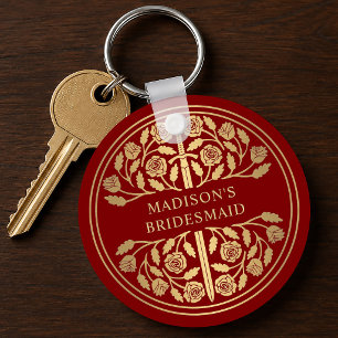 Gold Scarlet Sword Bridesmaid Royal Wedding Gift Keychain