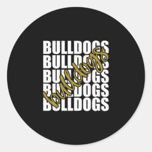 Gold School Sports Fan Team Spirit  Classic Round Sticker