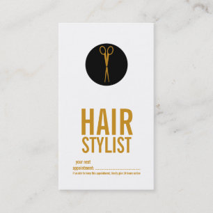 Gold Scissors Black Dot Appointment Card