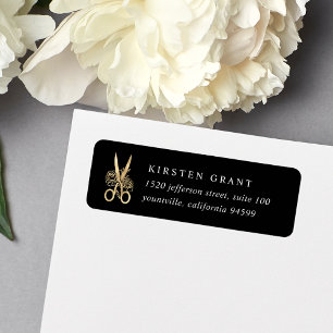 Gold Scissors Logo Return Address