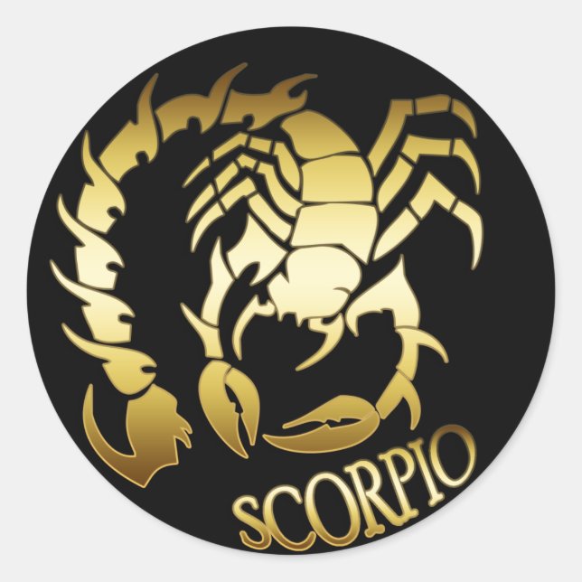 GOLD SCORPIO CLASSIC ROUND STICKER (Front)
