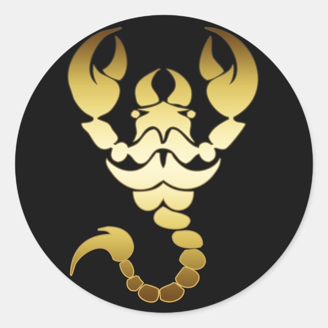 GOLD SCORPION CLASSIC ROUND STICKER (Front)
