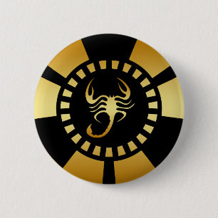 GOLD SCORPION POKER CHIP 2 INCH ROUND BUTTON