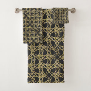 Gold Scratch Golden Modern Glamour Unique Elegant Bath Towel Set