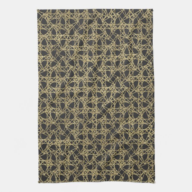 Gold Scratch Golden Modern Glamour Unique Elegant Kitchen Towel (Vertical)