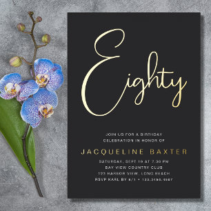 Gold Script 80th Birthday Party