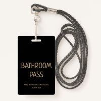 Gold Script Back To School Bathroom Hall Pass