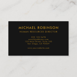 Gold Script Black Minimalist Modern Professional  Business Card