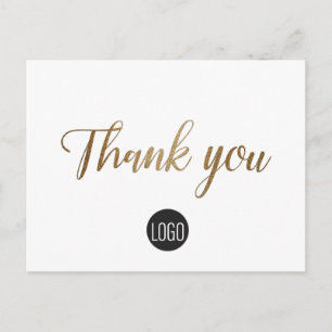 Gold script Business Thank you Postcard