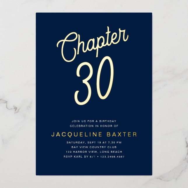 Gold Script Chapter 30 Blue 30th Birthday Party (Front)