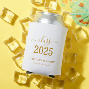 Gold Script Class of 2025 Graduation Party Can Cooler