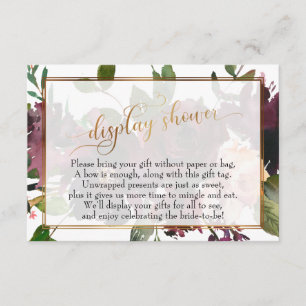 Gold Script Display Bridal Shower Floral Gift Enclosure Card