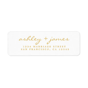 Gold Script Elegant Mariage Adresse de retour