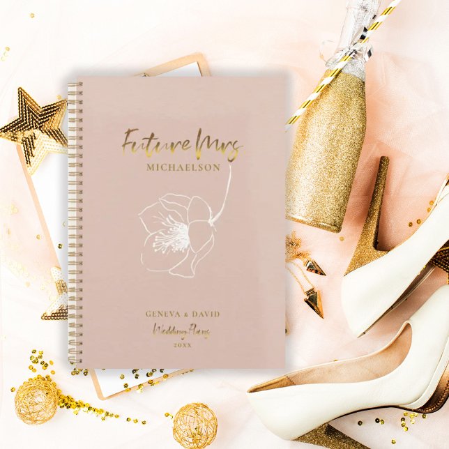 Gold Script Future Mrs. Blush Pink Wedding Planner (Creator Uploaded)