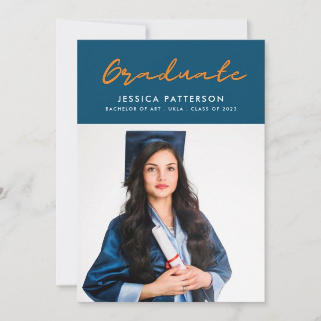 Gold Script Graduate Announcement (Front)