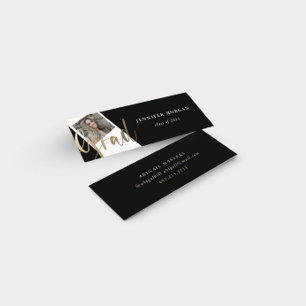 Gold Script Graduation Photo Name Card