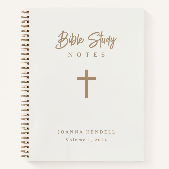 Gold Script Ivory Bible Study Notebook (Front)
