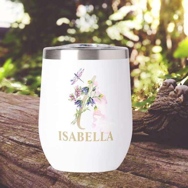 Gold Script Letter I Monogram Personalized Name (Creator Uploaded)