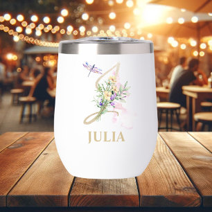 Gold Script Letter J Monogram Personalized Name