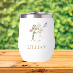 Gold Script Letter L Monogram Personalized Name