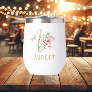 Gold Script Letter V Monogram Personalized Name