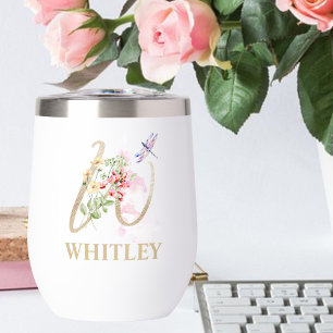 Gold Script Letter W Monogram Personalized Name