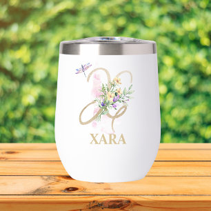 Gold Script Letter X Monogram Personalized Name