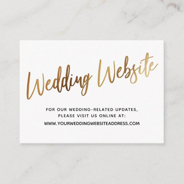 Gold Script Mariage Website, Enregistrer la carte  (Devant)