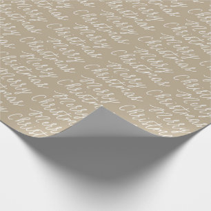 GOLD SCRIPT MERRY CHRISTMAS WRAPPING PAPER