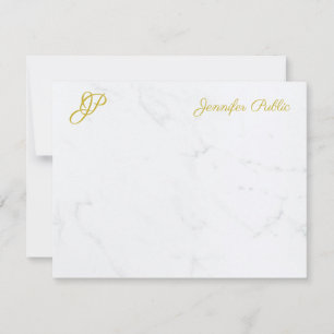 Gold Script Modern Simple Elegant Monogram For Her Card