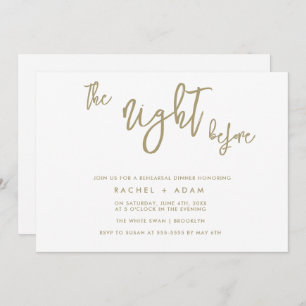 Gold Script Moderne Répétition Dîner Invitation