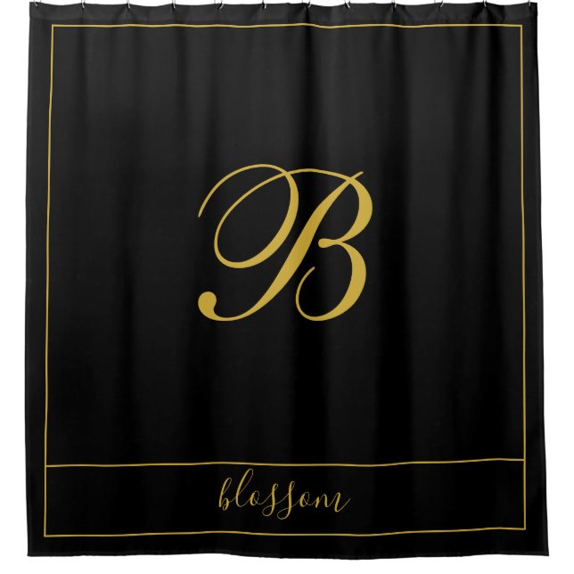  Gold Script Monogram Black (Front)
