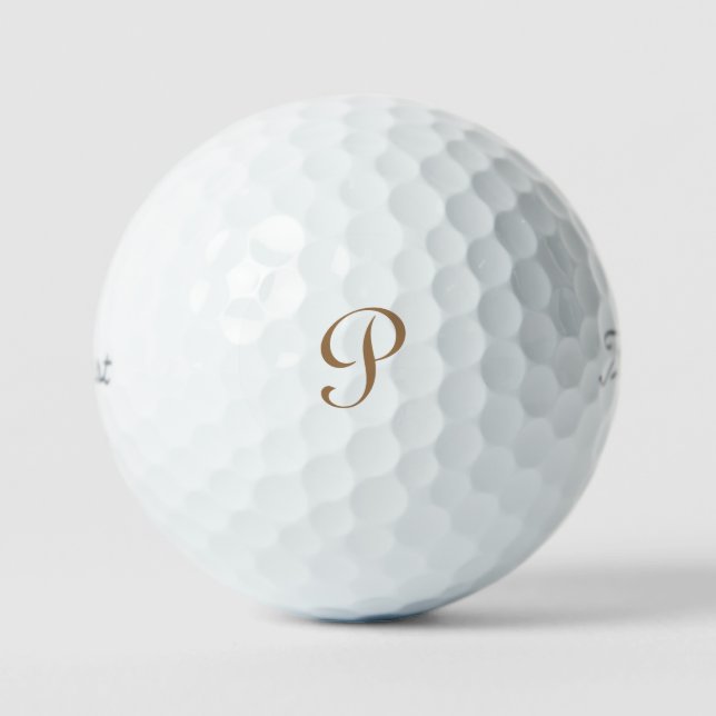 Gold Script Monogram Titleist Pro VI  Golf Balls (Front)
