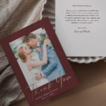 Gold script photo wedding thank you modern minimal<br><div class="desc">Gold script photo wedding elegant stylish modern thank you card. Part of a wedding collection. Colours can be changed.The backside includes a generic thank you message that you can personalize for each guest or remove it altogether if you prefer to hand right your thank you.</div>