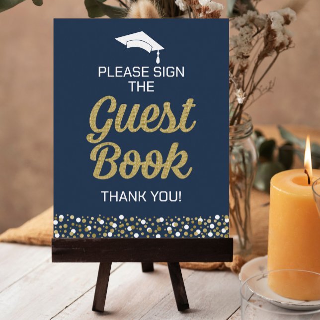 Gold Script Please Sign The Guest Book Grad Sign (Creator Uploaded)