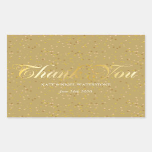 Gold Script Thank You and Gold Dust Sticker
