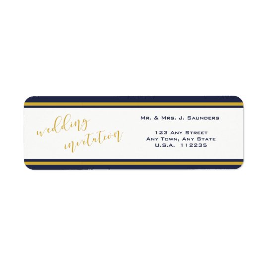 Gold Script Typography - Return Address Labels