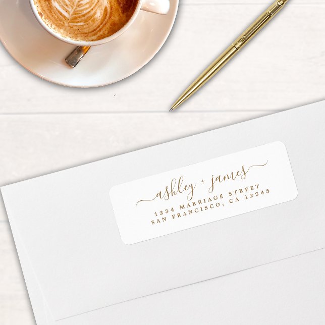 Gold Script Wedding Return Address (Creator Uploaded)