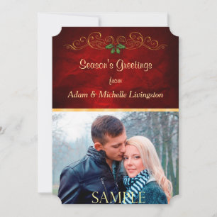 Gold Scroll Élégant Modèle de Noël plat