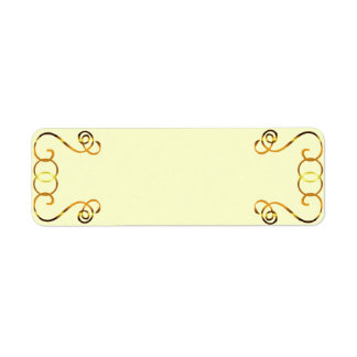 Gold Scrolls on Yellow Return Address Label