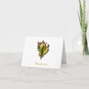 Gold Sea Shell Thank You Note Cards
