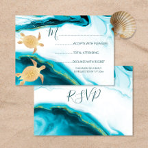 Gold Sea Turtles Turquoise Beach Wedding