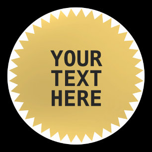 Gold Seal award with custom text