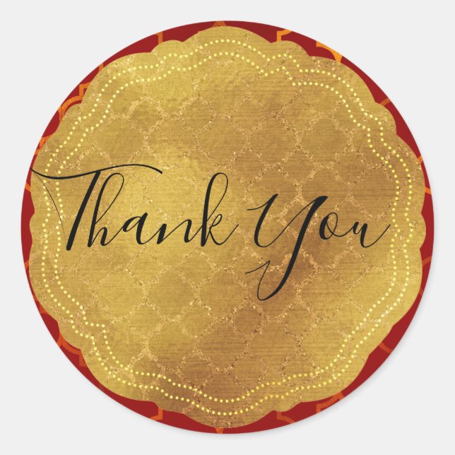 Gold Seal Foil Fiery Red Indian Moroccan Wedding (Front)