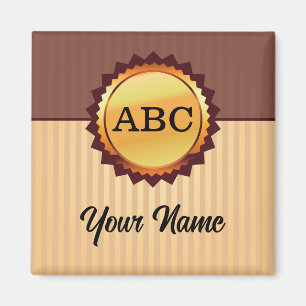 Gold Seal with Initials and Name Customized Magnet