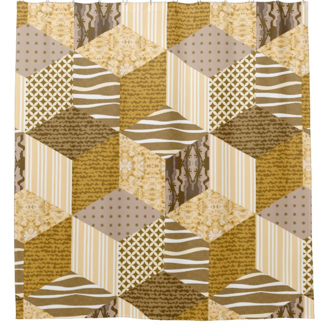Gold seamless patchwork pattern. vintage illustrat (Front)
